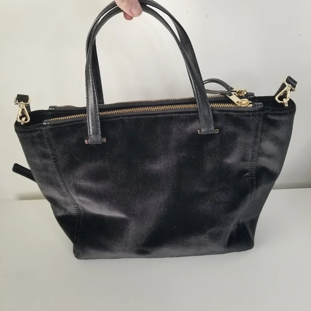 Kate Spade Black Velvet Mini Kona Satchel